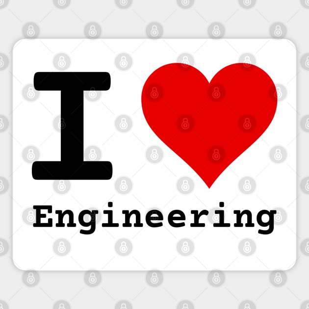 I Love Engineering | Stylized Heart Logo Black Magnet by aRtVerse